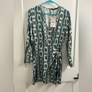 NWT Zara Print Wrap Dress